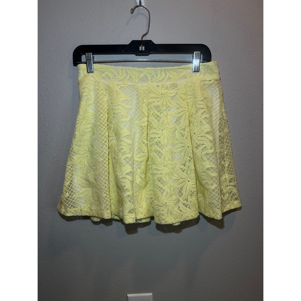 Mint Yellow Lace Skater Skirt Coquette Balletcore A-Line Mini XS‎ S